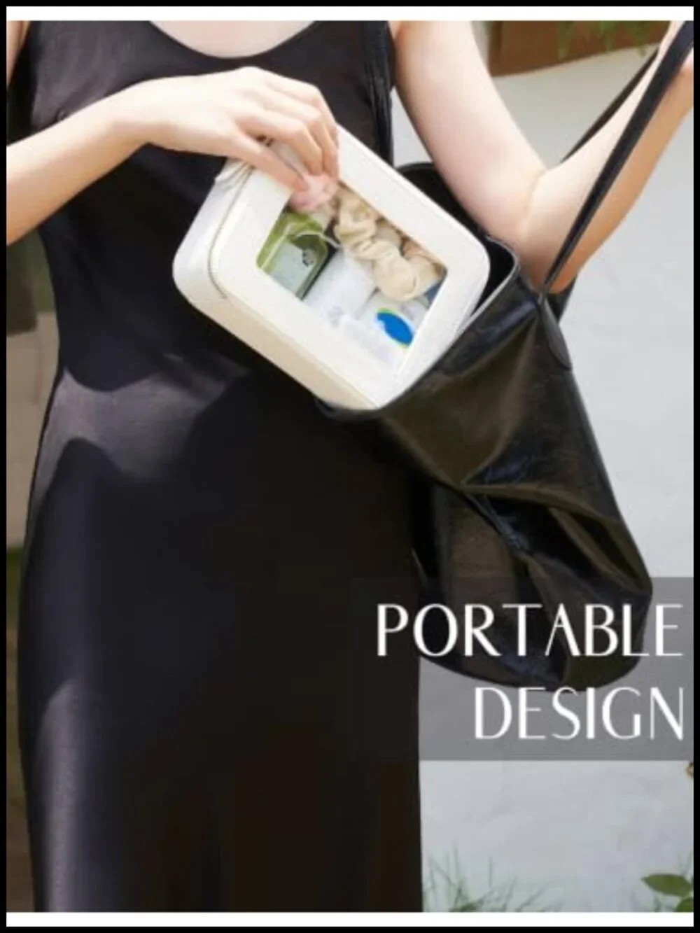 Clear Cosmetic Case With Zipper, Waterproof Faux Leather, TSA Approved Travel